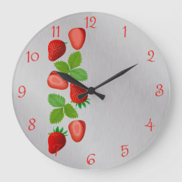 Strawberry Fruit, Kitchen Large Clock