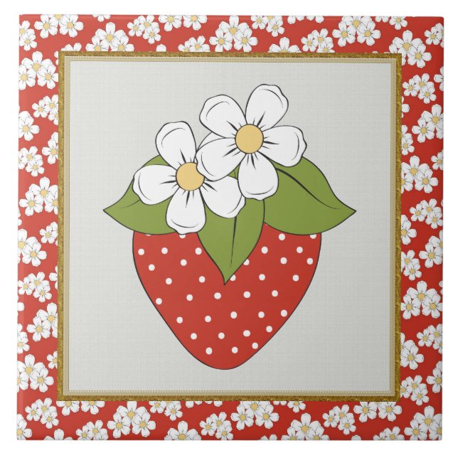 Strawberry Fruit Kitchen Or Restraunt Tile (Front)