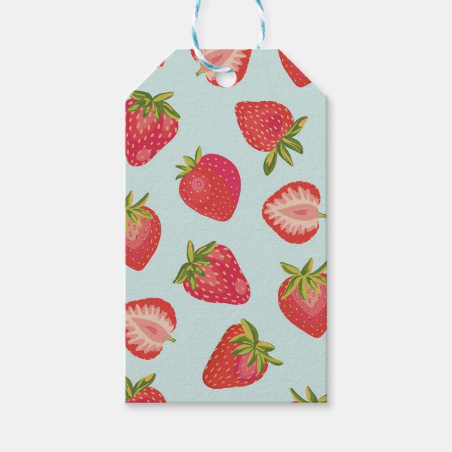 Strawberry Fruit Pattern Gift Tags (Front)