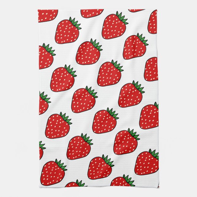 Strawberry Fruit Retro Kitchen Towel Gift (Vertical)
