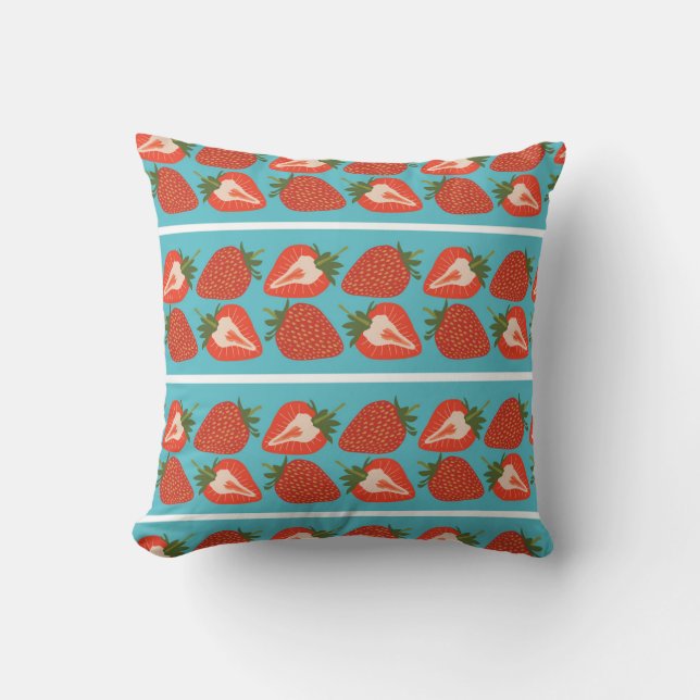 Strawberry Fruit: Seamless Repeat Pattern. Cushion (Front)