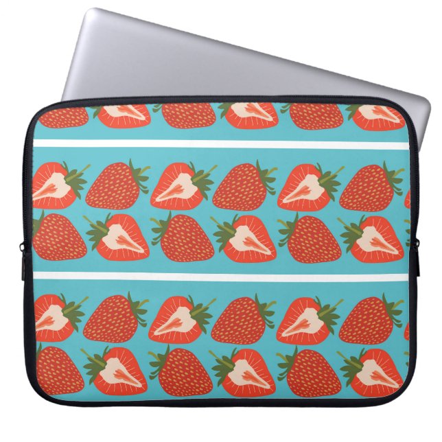 Strawberry Fruit: Seamless Repeat Pattern. Laptop Sleeve (Front)