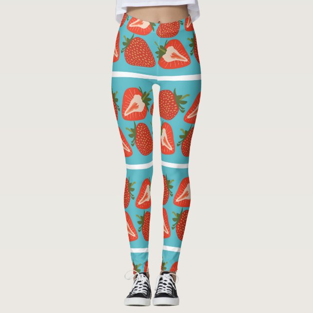 Strawberry Fruit: Seamless Repeat Pattern. Leggings (Front)