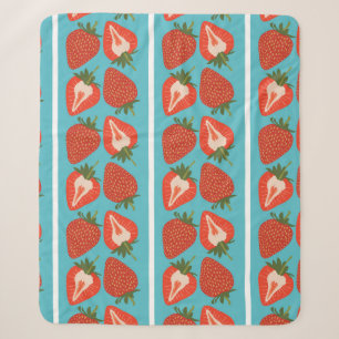 Strawberry Fruit: Seamless Repeat Pattern. Sherpa Blanket