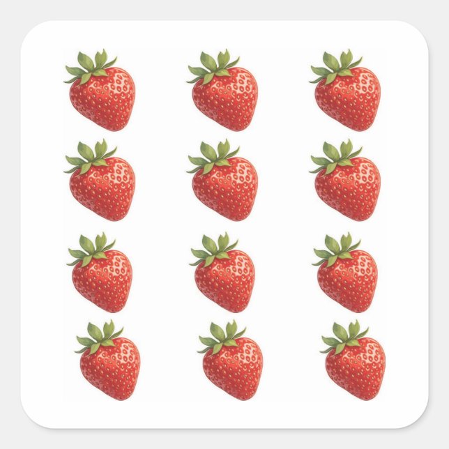 Strawberry Fruit  Square Sticker (Front)