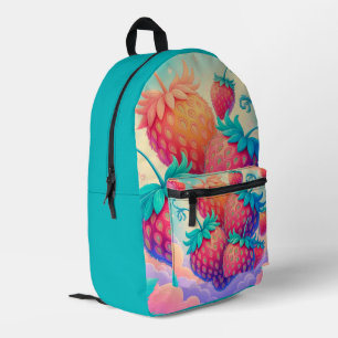 Strawberry Fruit-Themed Printed Backpack
