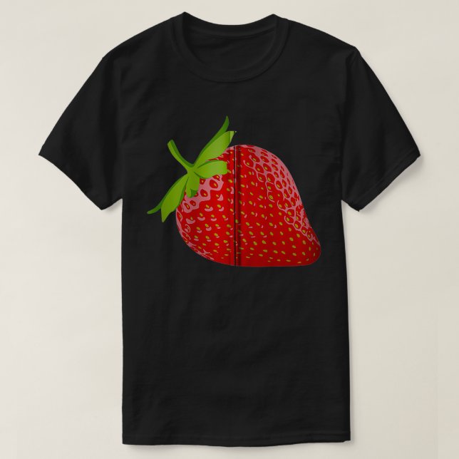 Strawberry Fruit Zip  T-Shirt (Design Front)
