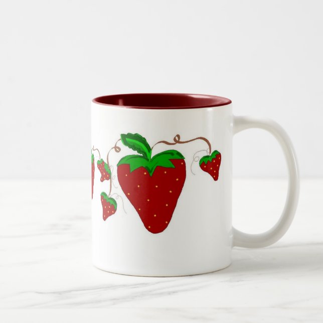 Strawberry Fun Two-Tone Coffee Mug (Right)