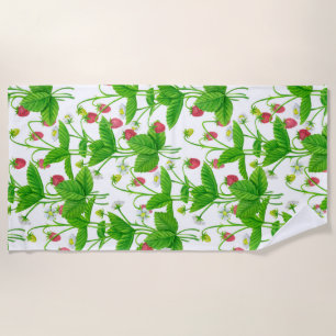 Strawberry garden beach towel