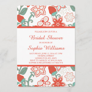 Strawberry Garden Bridal Shower Invitation