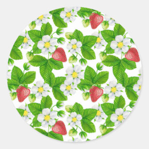 Strawberry garden classic round sticker