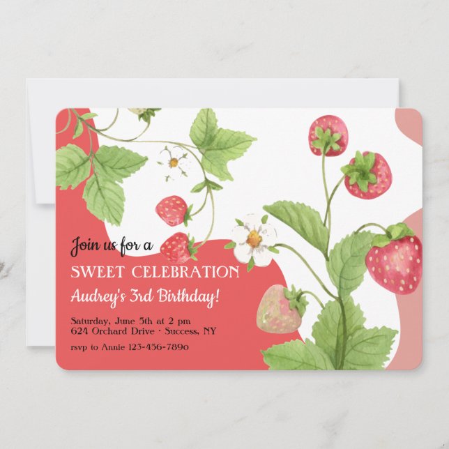 Strawberry Garden Invitation (Front)