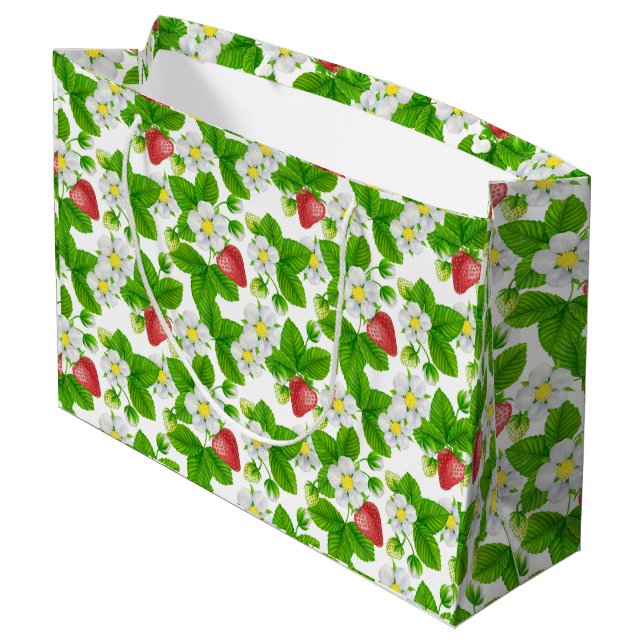 Strawberry garden large gift bag (Back Angled)