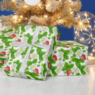 Strawberry garden wrapping paper