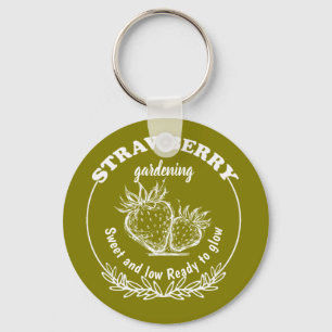 strawberry gardening key ring
