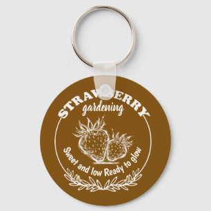 strawberry gardening key ring
