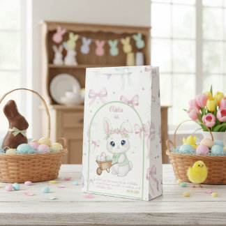 Strawberry Gaze Bunny - Adorable Anime Eyes and Ri Medium Gift Bag