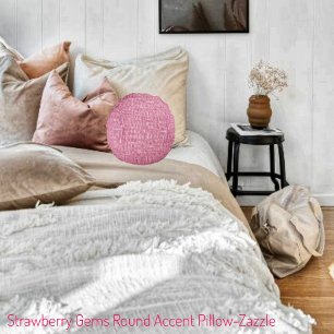Strawberry Gems Round Cushion
