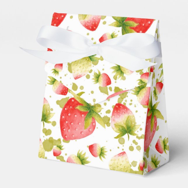 Strawberry Gift Favour Box (Front Side)