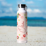 Strawberry gifts personalised name water bottle<br><div class="desc">Strawberry themed gifts personalised name water bottle,  strawberry blossoms and berries with a persons name on it can be a gift for a girl,  mum,  sister,  bridesmaid gifts,  bridal party favours and anyone for any occasion,  practical gifts,  summer time gifts.</div>