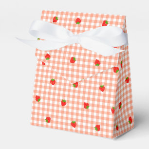 Strawberry & Gingham Check (Salmon Pink) Faber b Favour Box