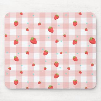 Strawberry Gingham Mouse Pad