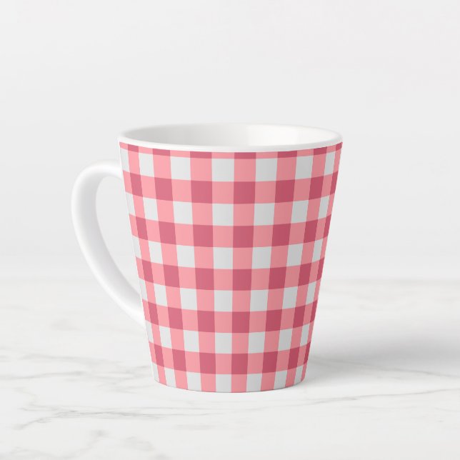Strawberry Gingham Mug – Sweet Sips, Cute Vibes (Left Angle)