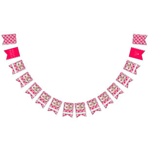 Strawberry Girl 1st Birthday Milestones Photos Bunting
