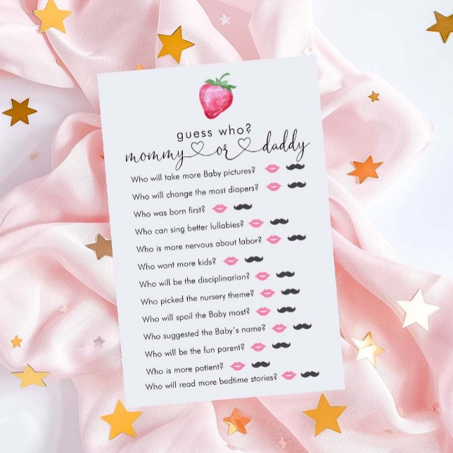Strawberry Girl Baby Shower  "Guess Who" Game (Creator Uploaded)