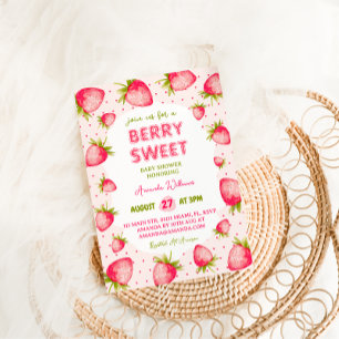 Strawberry Girl Baby Shower Invitation
