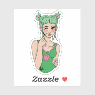 Strawberry Girl Sticker