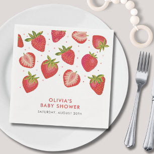 Strawberry Girls Baby Shower Napkin