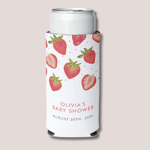 Strawberry Girls Baby Shower Seltzer Can Cooler