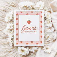 Strawberry Girls First Birthday | Favour Table Sig