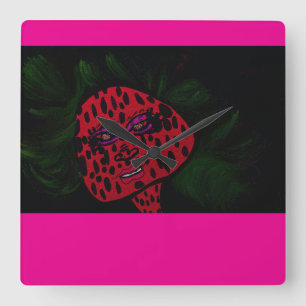 Strawberry Glamour Square Wall Clock