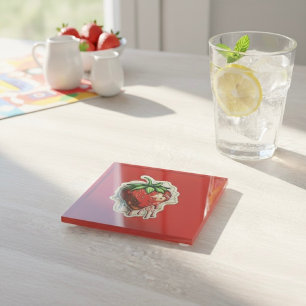 Strawberry Glass Coaster