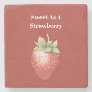 Strawberry Glasses Owl Stone Coaster