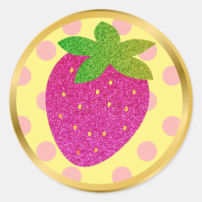 Strawberry Glitter Stickers (Front)