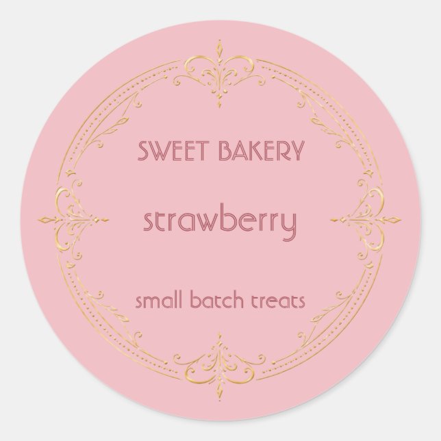 Strawberry Gold Small Business Bakery Label (Front)