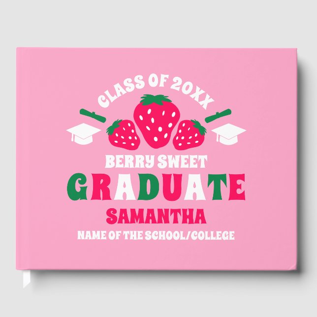 Strawberry Graduation Guest Book (Front)