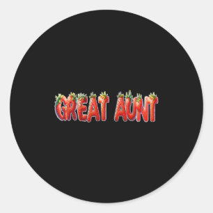 Strawberry Great Aunt Birthday Party Classic Round Sticker