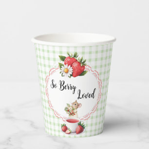 Strawberry Green Gingham Baby Shower-Paper Cups