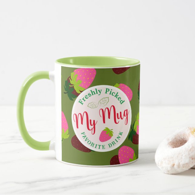 Strawberry Green Mug (With Donut)