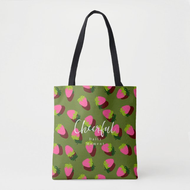 Strawberry Green Tote Bag (Front)