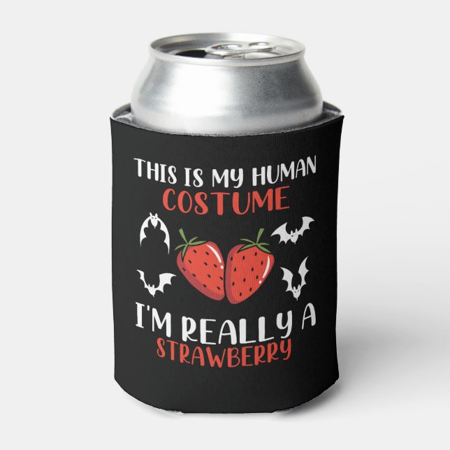Strawberry Halloween Costume Can Cooler (Can Front)