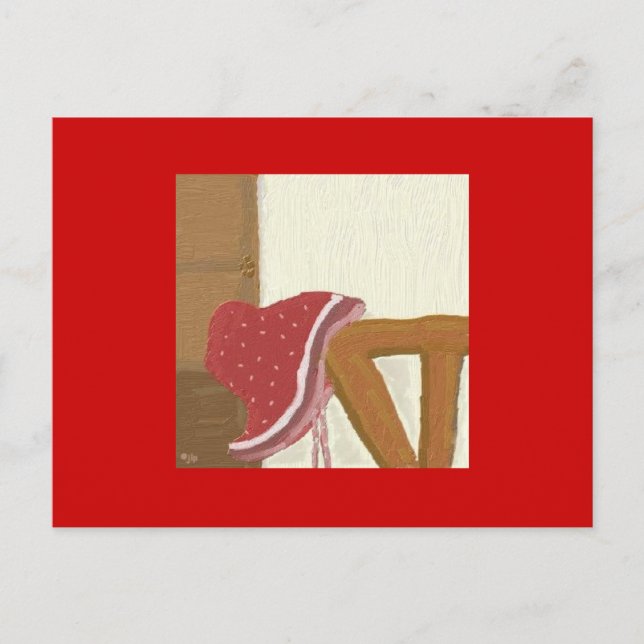 Strawberry Hat Painting Postcard (Front)