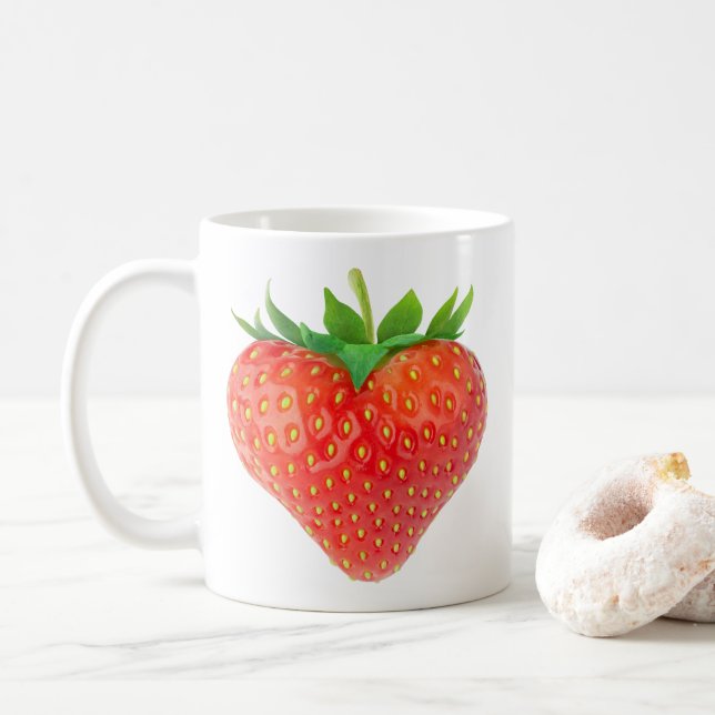 Strawberry heart coffee mug (With Donut)