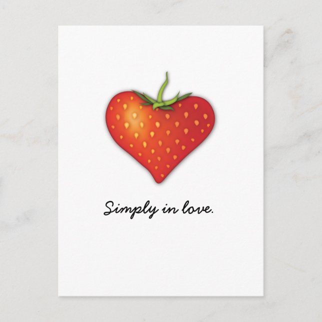 Strawberry Heart Postcard (Front)