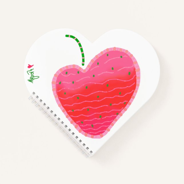 Strawberry Heart shaped notebook (Front)
