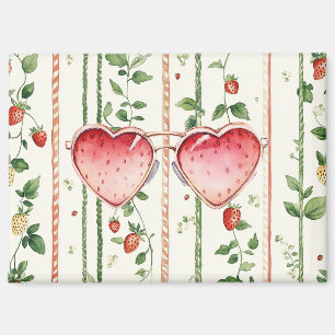 Strawberry Heart Sunglasses Magnet